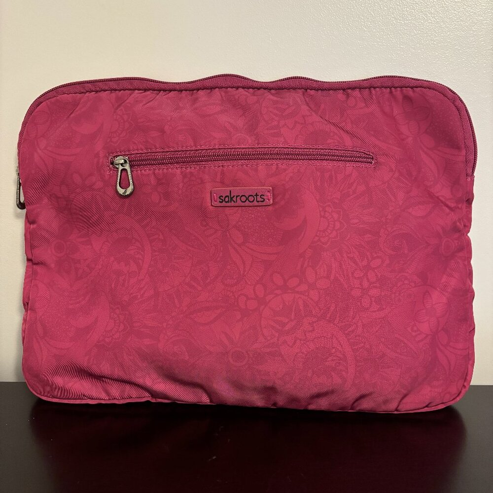 Sakroots Pink Nylon Laptop Sleeve Zippered Pouch